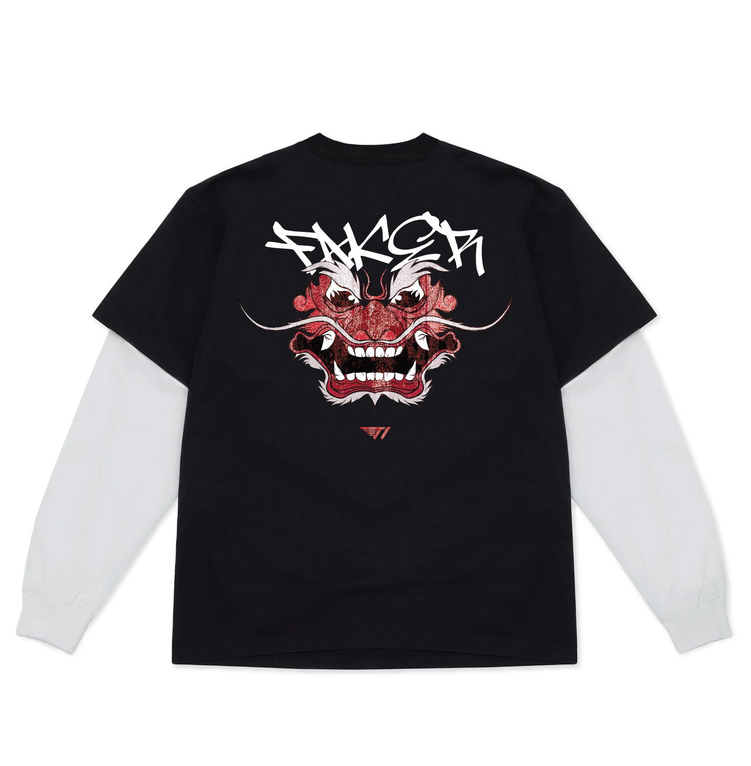 Faker Demon Long Sleeve - Black on White – T1 Shop