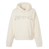 T1 BE:ING Cropped Hoodie - Cream