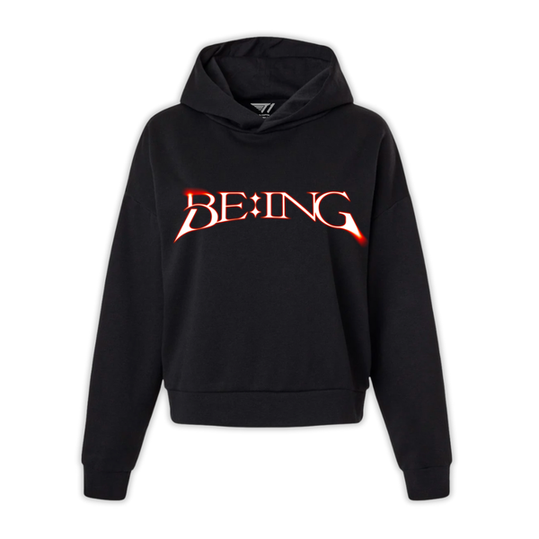 T1 BE:ING Cropped Hoodie - Black