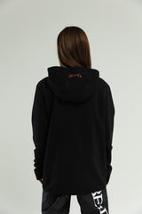 T1 BE:ING Oversized Zip Up Jacket - Black