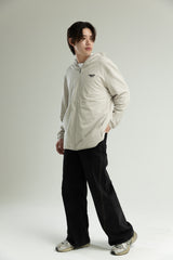 T1 BE:ING Oversized Zip Up Jacket - Smoke