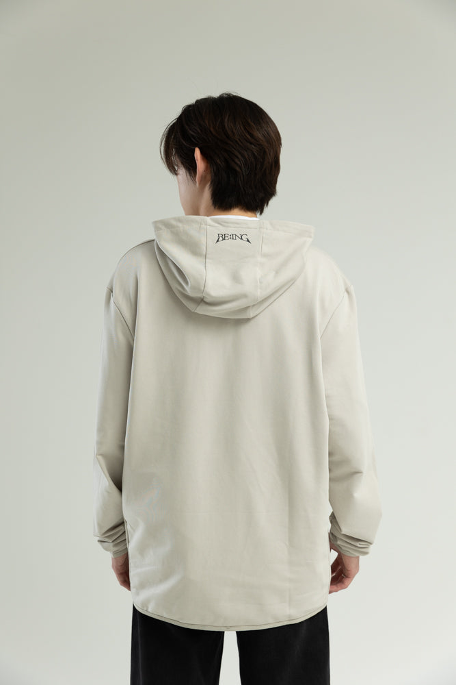 T1 BE:ING Oversized Zip Up Jacket - Smoke