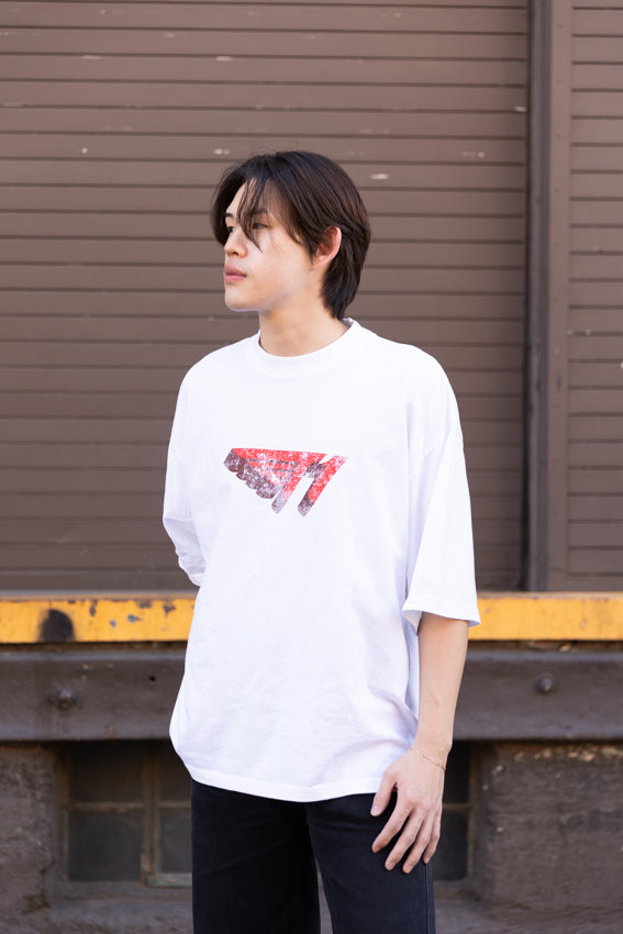 T1 3D Drop Shoulder T-Shirt- White