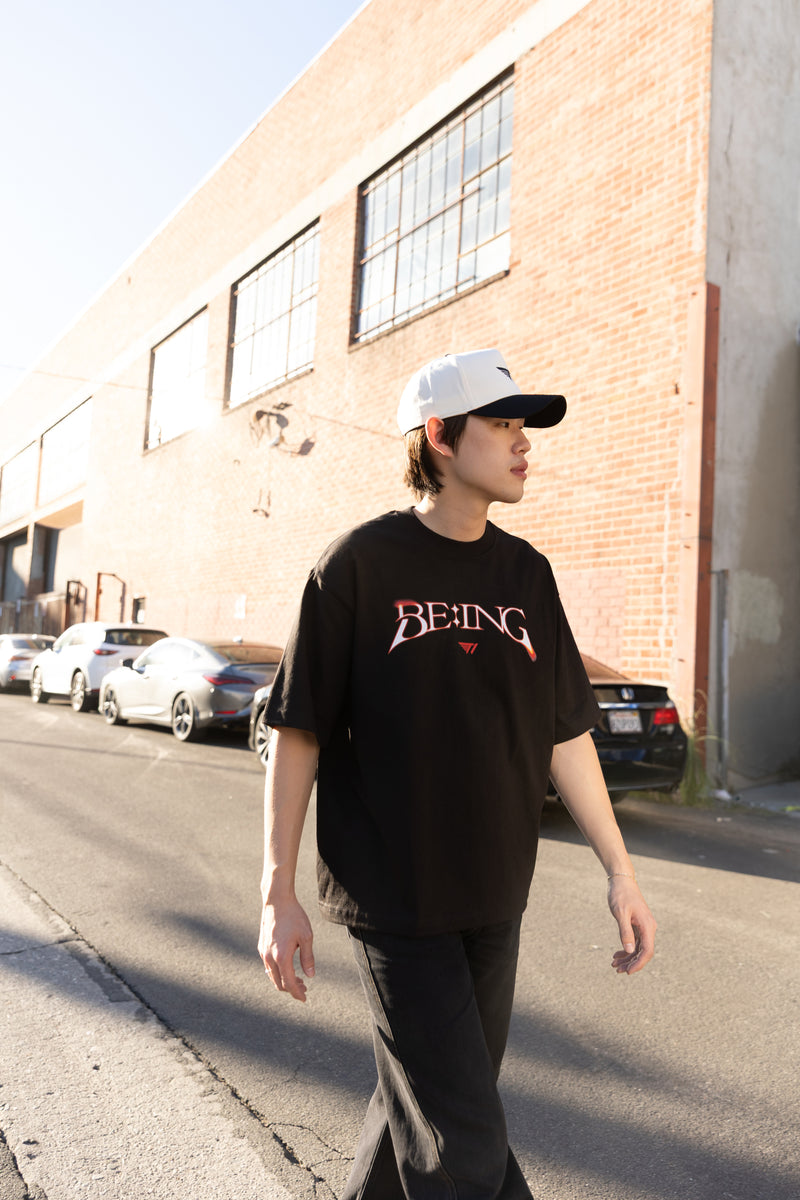 T1 BE:ING Cropped T-Shirt - Black
