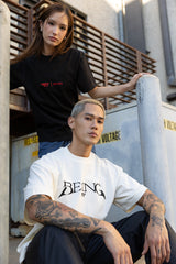 T1 BE:ING Cropped T-Shirt - Cream