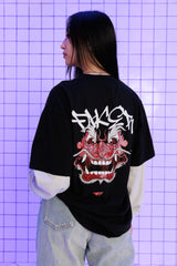 Faker Demon Long Sleeve - Black on White