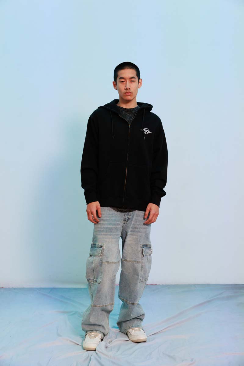 Pearl Flower Zip up Hoodie - Black – T1 Shop