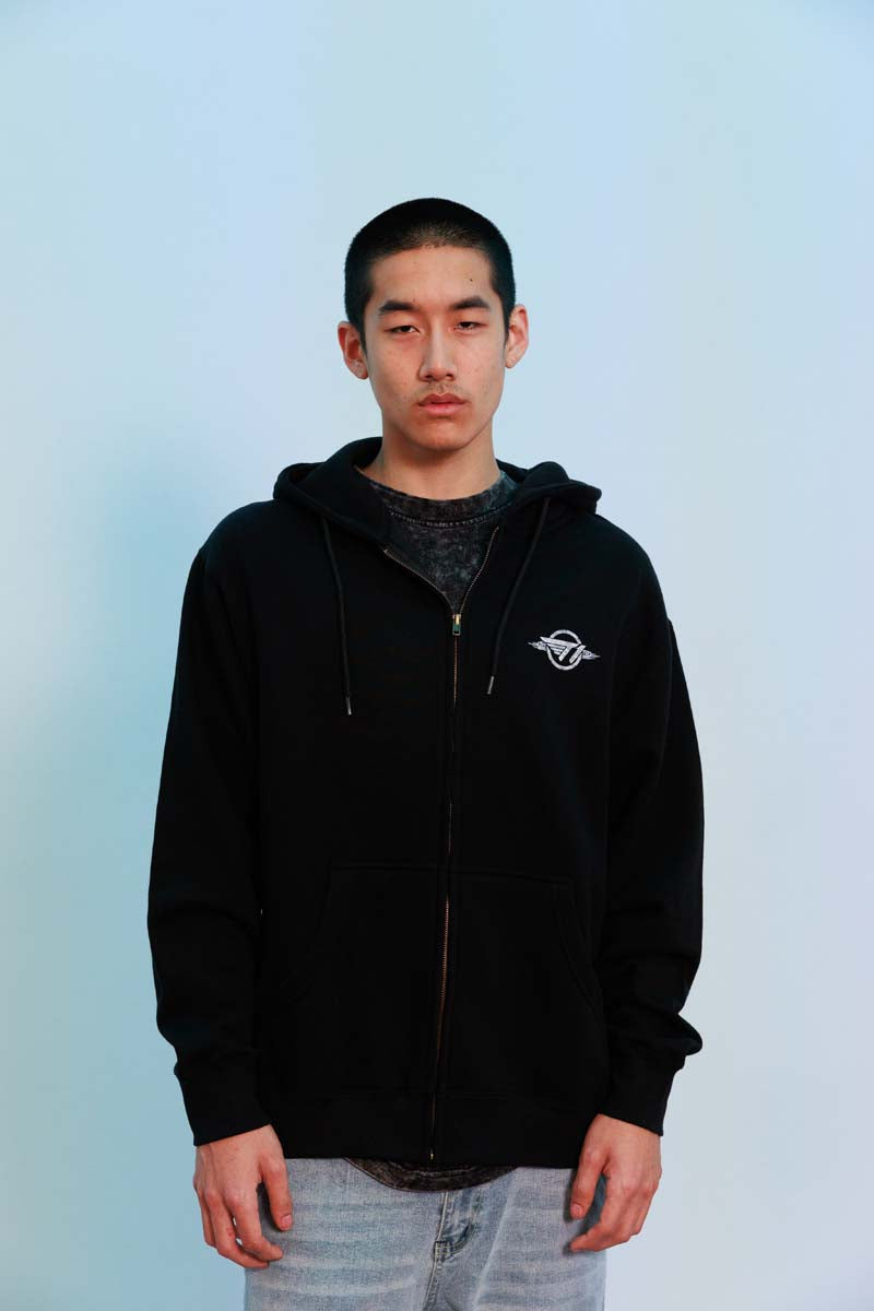 Pearl Flower Zip up Hoodie - Black – T1 Shop