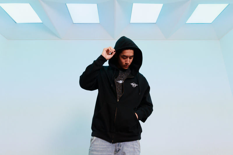 Pearl Flower Zip up Hoodie - Black – T1 Shop