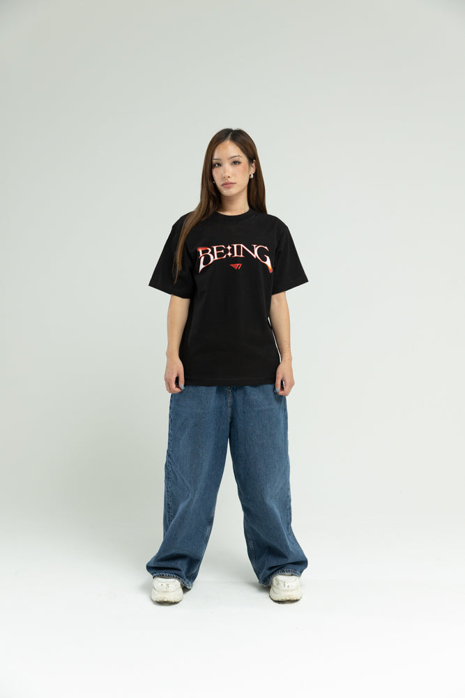 T1 BE:ING Cropped T-Shirt - Black