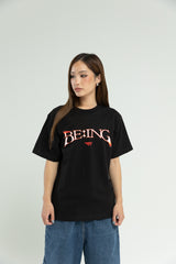 T1 BE:ING Cropped T-Shirt - Black