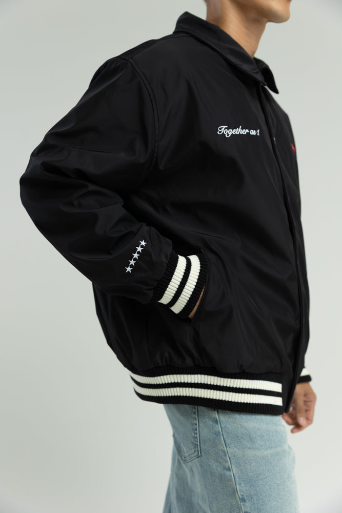 T1 Together As 1 Varsity Jacket- Black
