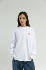 T1 BE:ING Oversized Long Sleeve - White