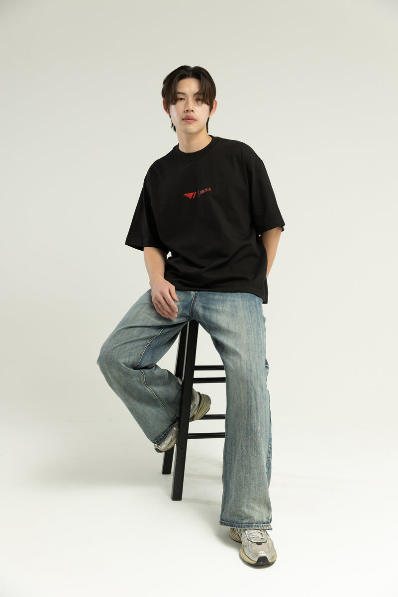 T1 Seoul to LA Cropped T-Shirt - Black