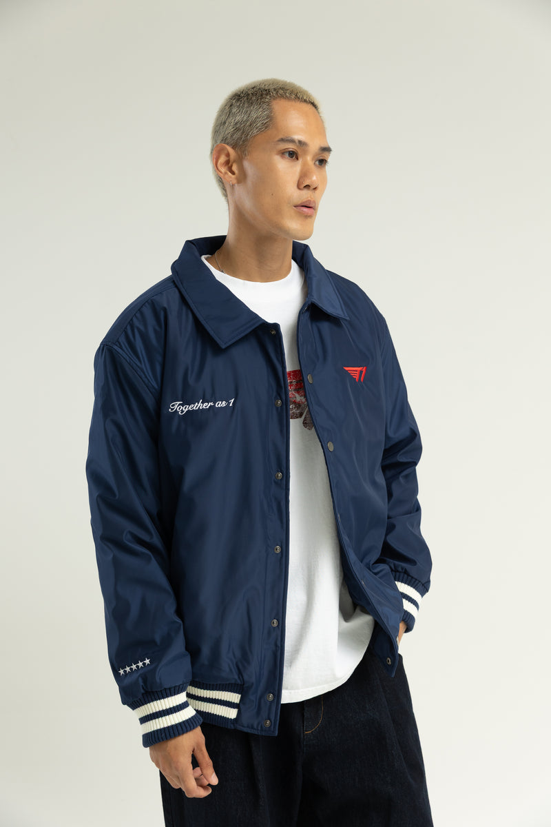 T1 Together As 1 Varsity Jacket- Navy