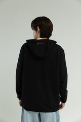 T1 BE:ING Oversized Zip Up Jacket - Black
