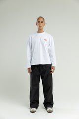 T1 BE:ING Oversized Long Sleeve - White