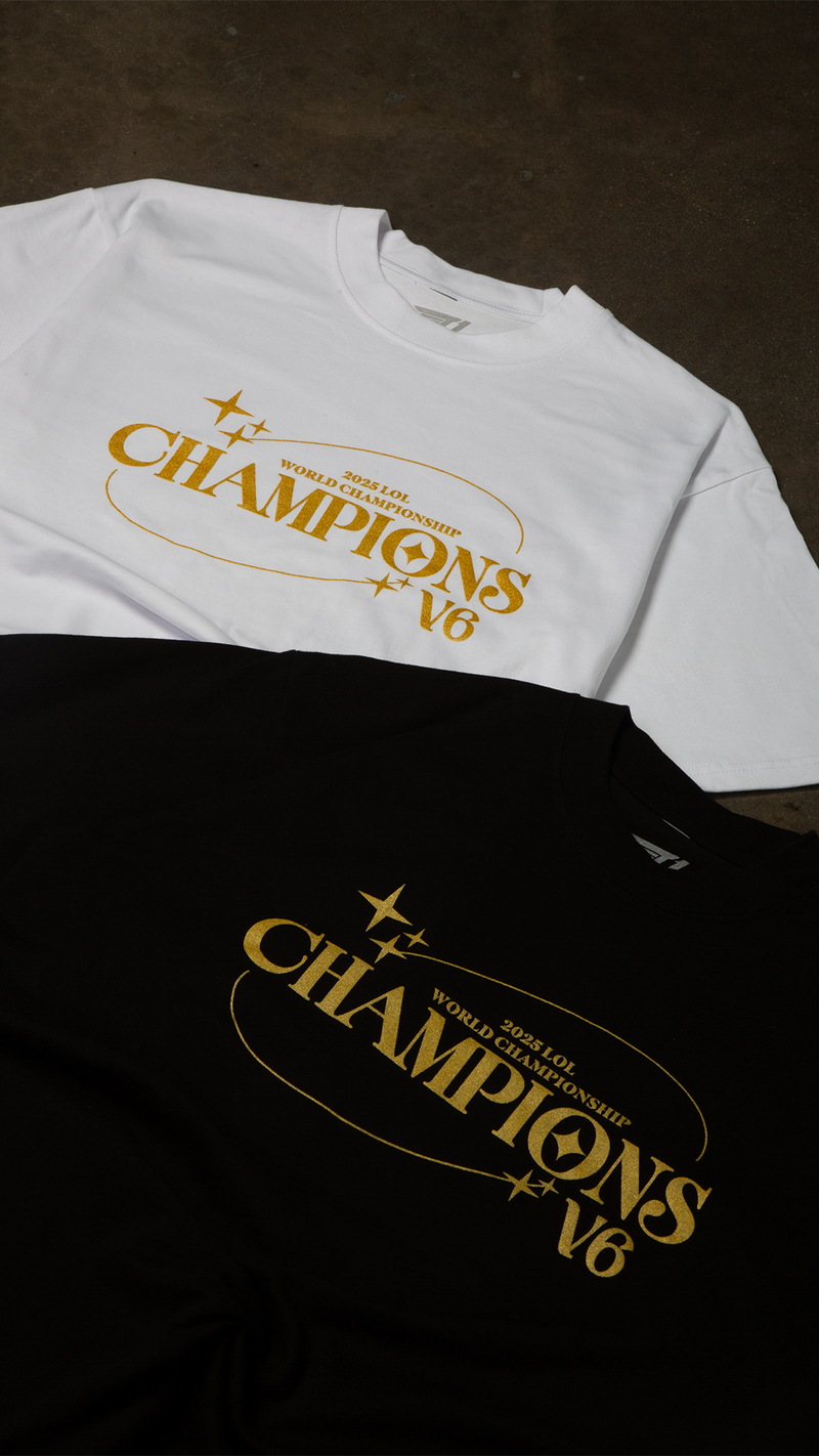 T1 2025 World Champions V6 T-shirt - White