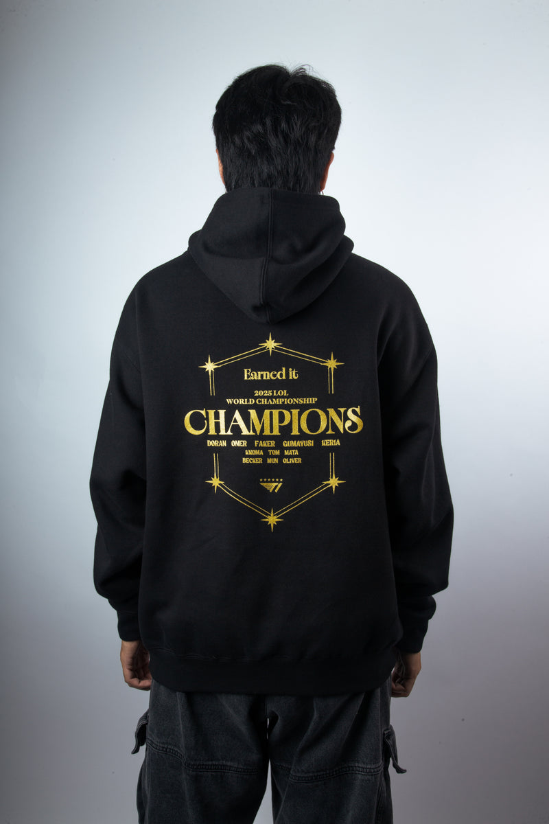 T1 2025 World Champions V6 Hoodie - Black
