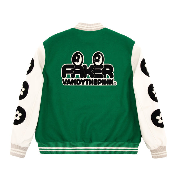 [FAKER X VANDYTHEPINK] Varsity Jacket - Green