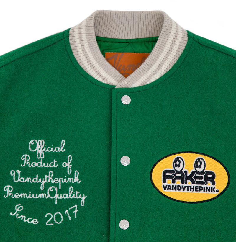 [FAKER X VANDYTHEPINK] Varsity Jacket - Green