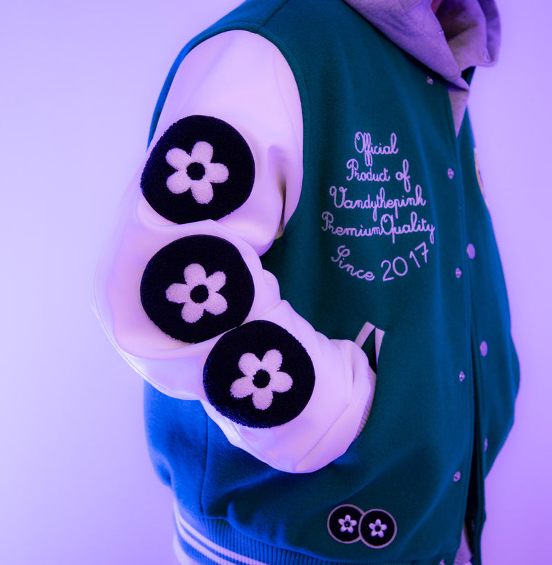 [FAKER X VANDYTHEPINK] Varsity Jacket - Green