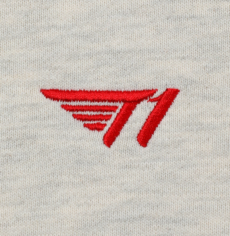 T1 Logo Zip-Up Hoodie - Oatmeal