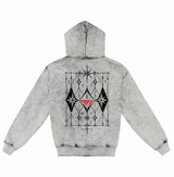 CHECKERS ZIP UP HOODIE CEMENT