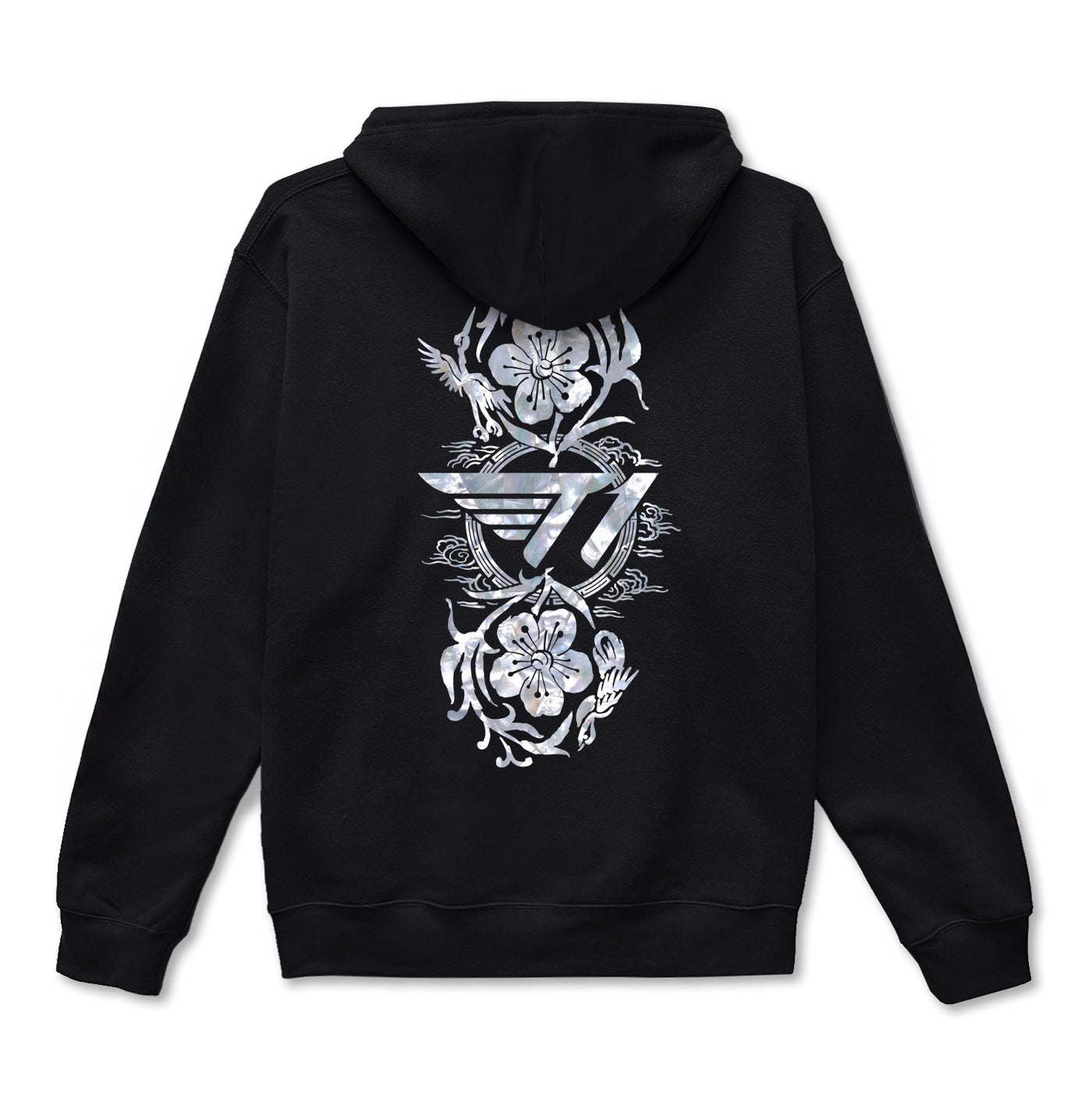 Pearl Flower Zip up Hoodie - Black – T1 Shop