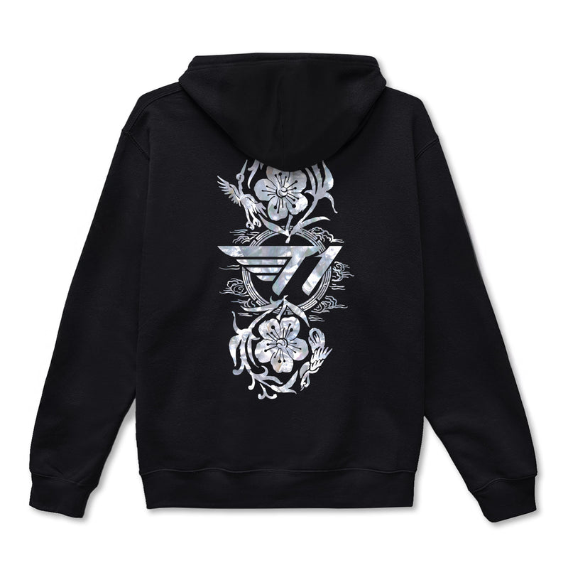 Pearl Flower Zip up Hoodie - Black – T1 Shop