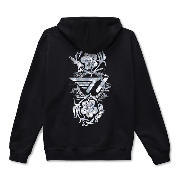 Pearl Flower Zip up Hoodie - Black – T1 Shop