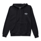 Pearl Flower Zip up Hoodie - Black