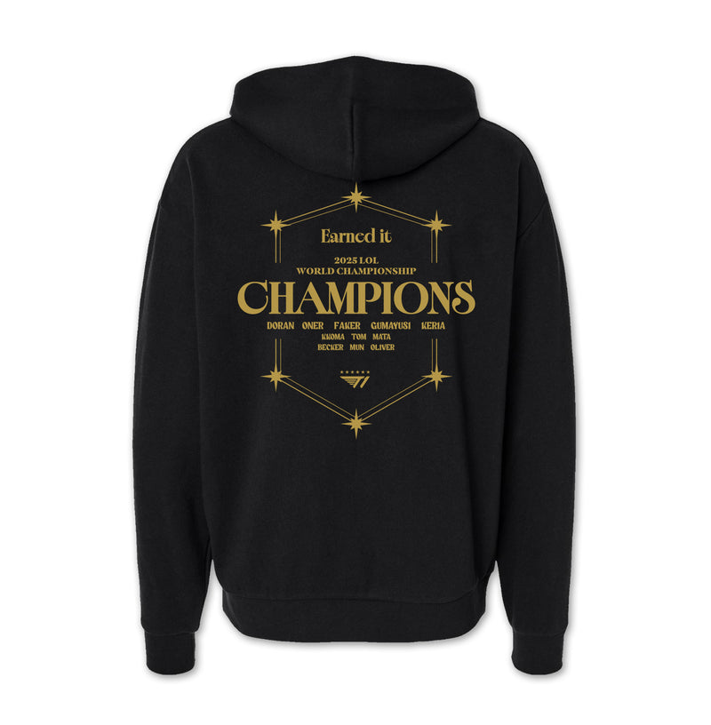 T1 2025 World Champions V6 Hoodie - Black