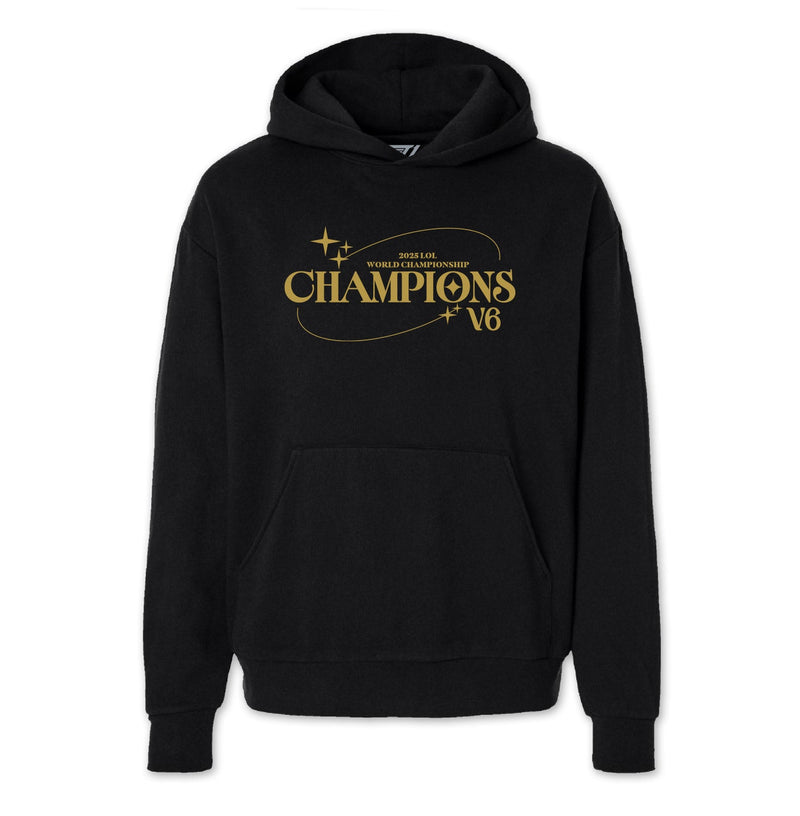 T1 2025 World Champions V6 Hoodie - Black