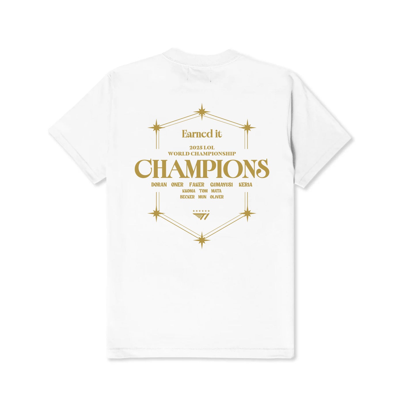 T1 2025 World Champions V6 T-shirt - White – T1 Shop