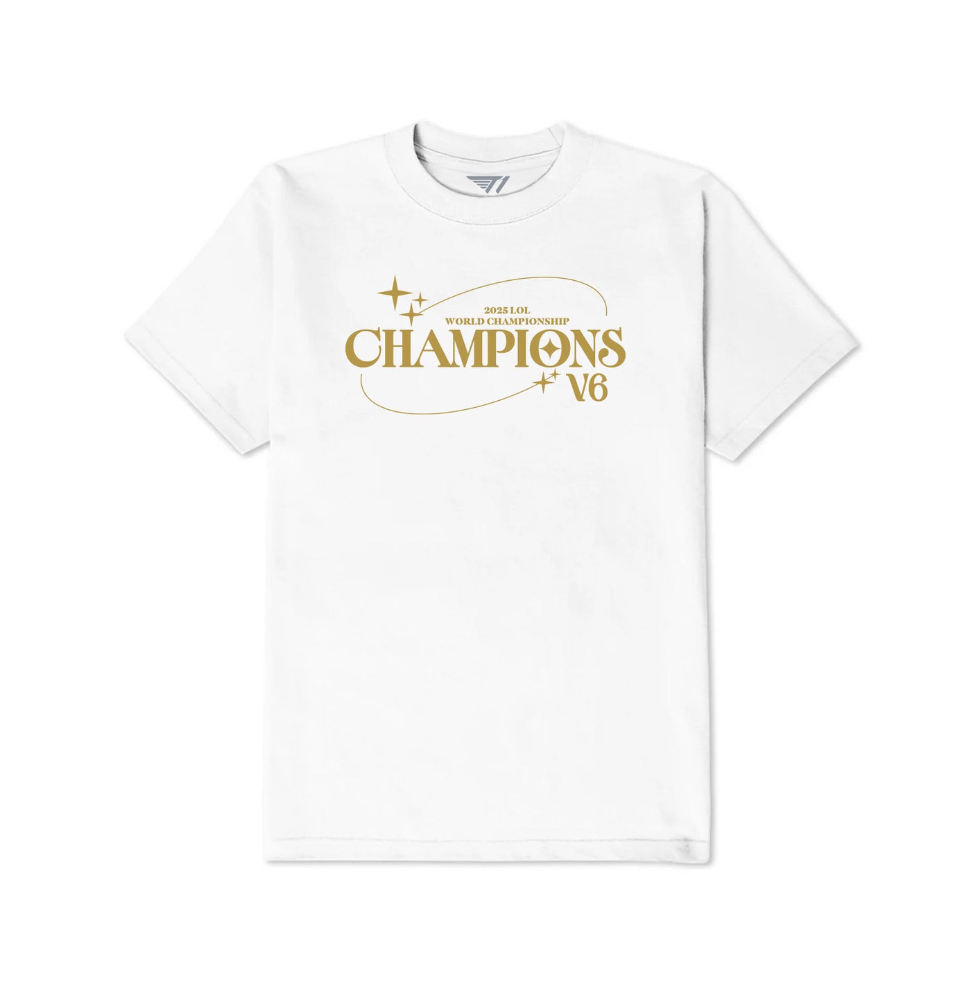 T1 2025 World Champions V6 T-shirt - White – T1 Shop