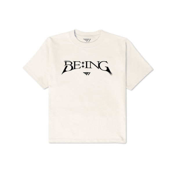 T1 BE:ING Cropped T-Shirt - Cream