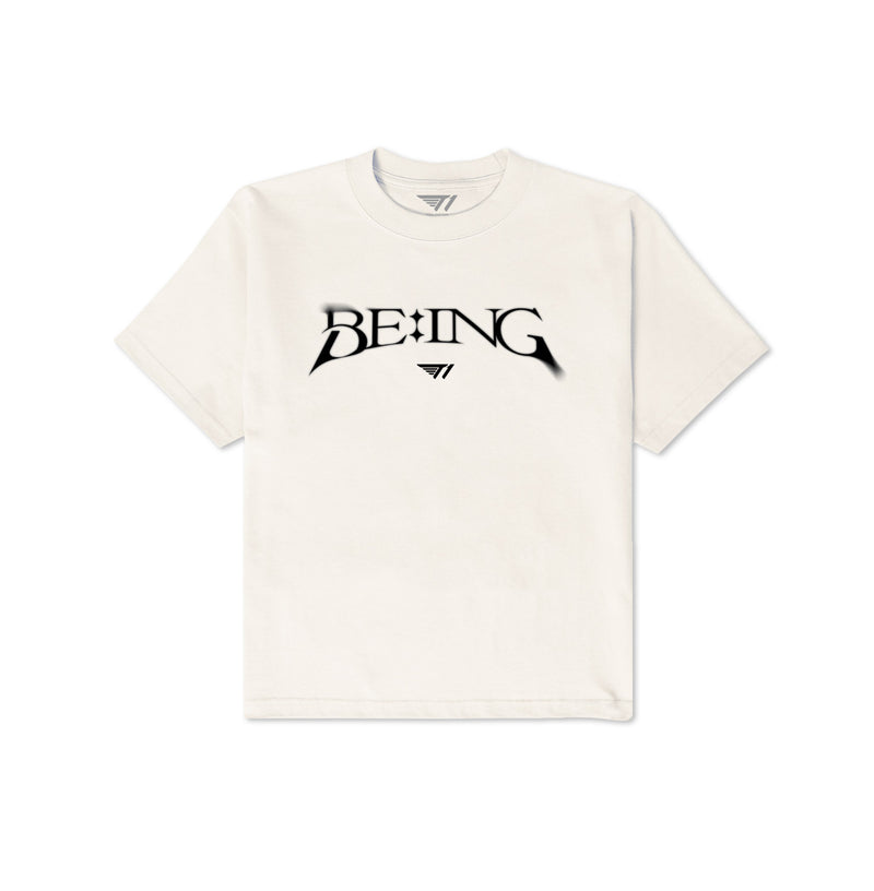 T1 BE:ING Cropped T-Shirt - Cream