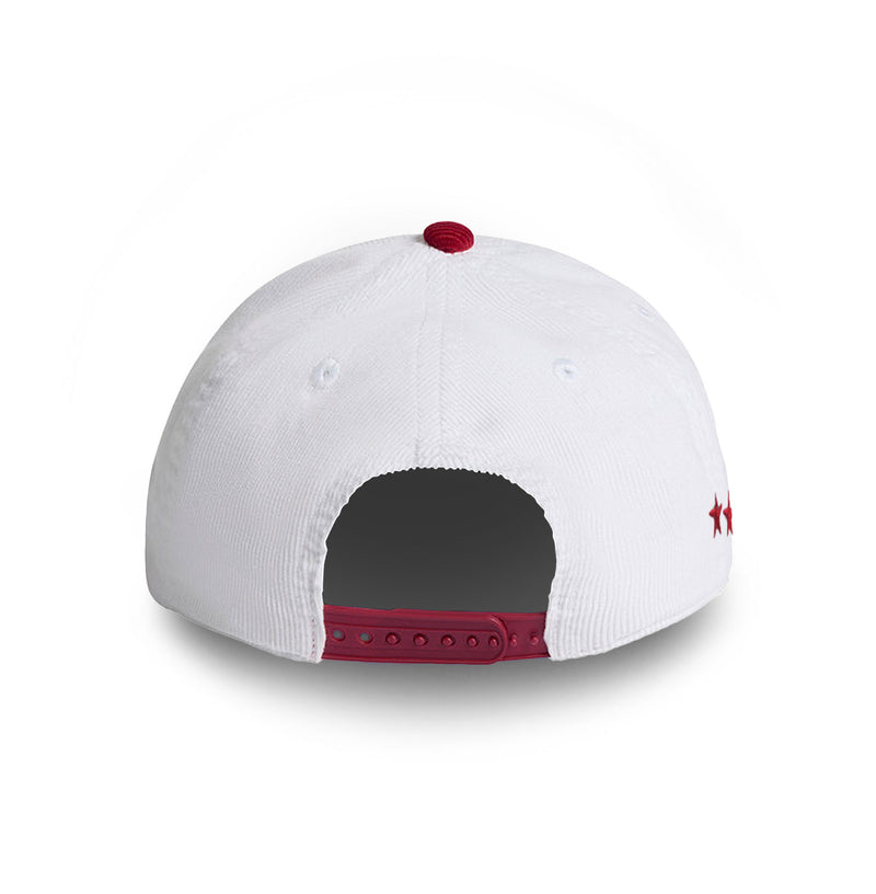 T1 Five-Time Champions Corduroy Cap - White/Red