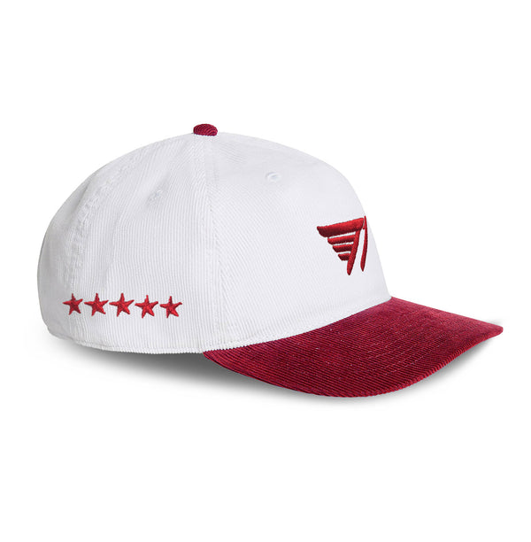 T1 Five-Time Champions Corduroy Cap - White/Red