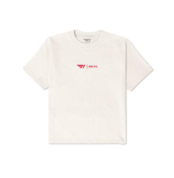 T1 Seoul to LA Cropped T-Shirt - Cream