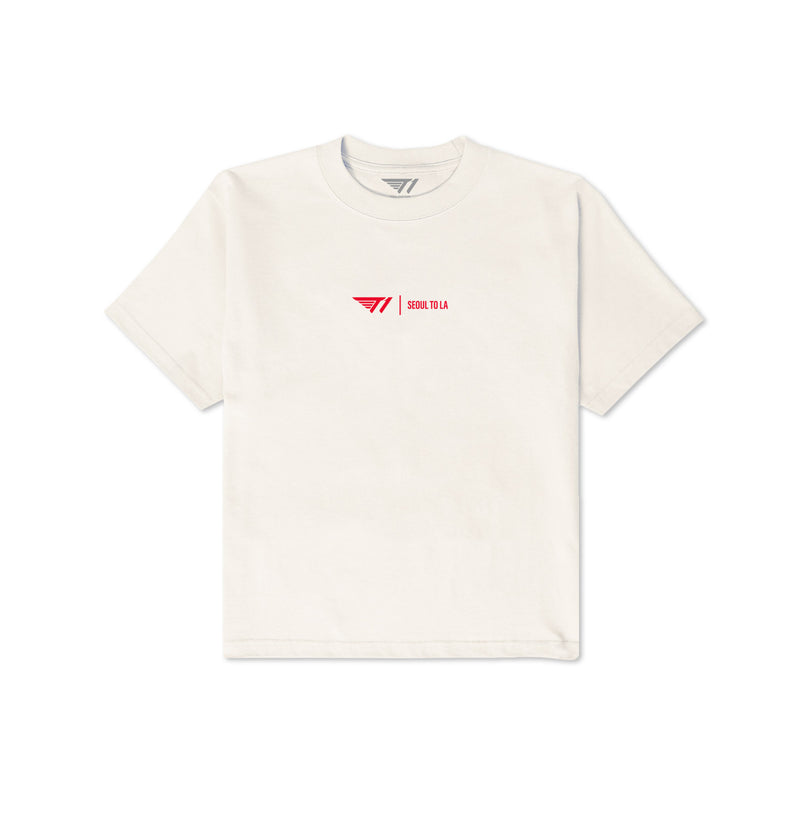 T1 Seoul to LA Cropped T-Shirt - Cream