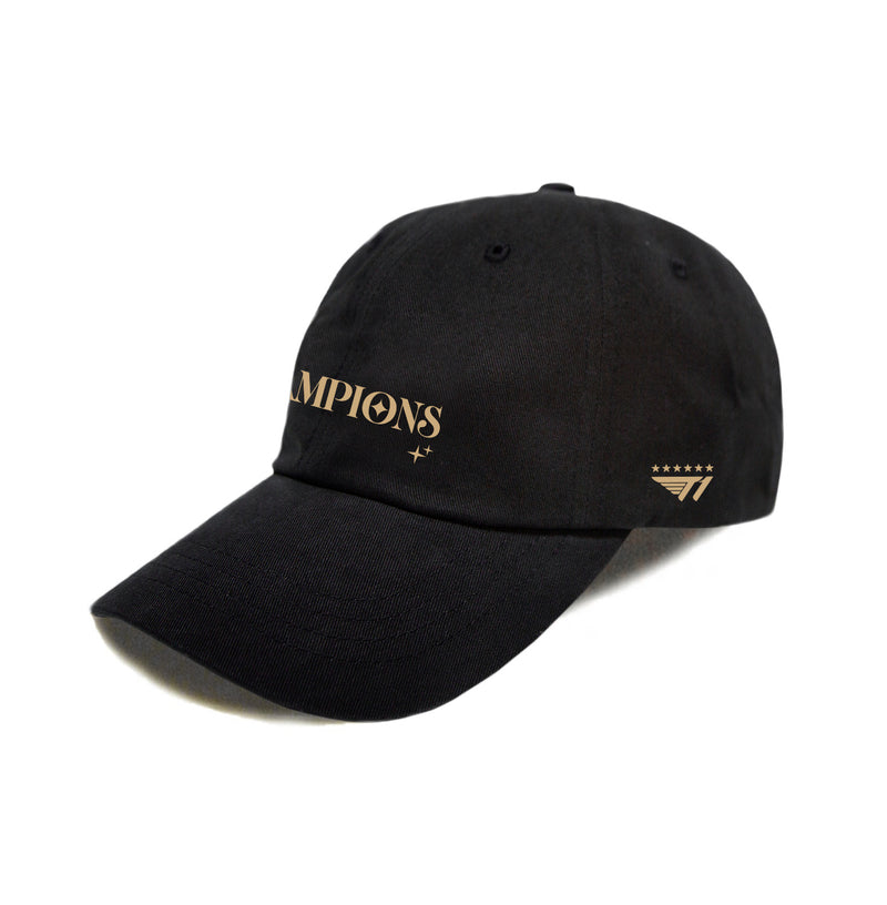 T1 2025 World Champions V6 Dad Hat - Black