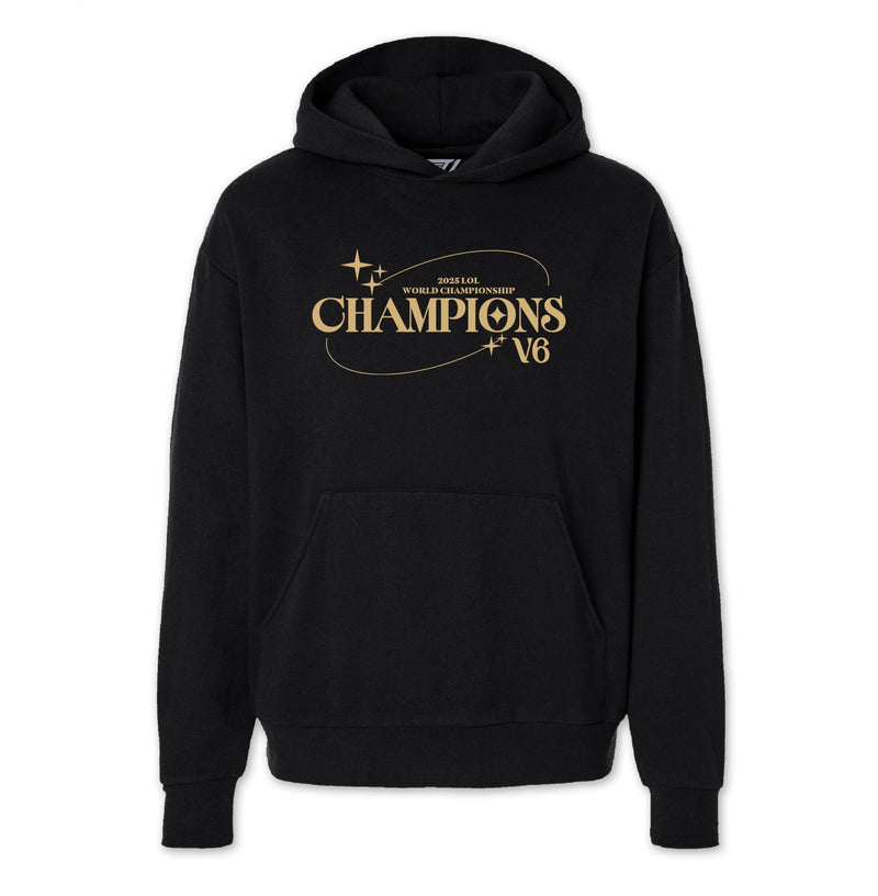 T1 2025 World Champions V6 Hoodie - Black