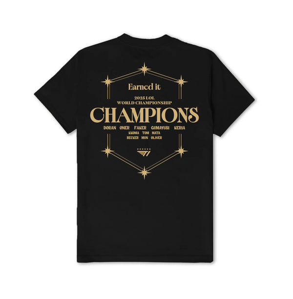 T1 2025 World Champions V6 T-shirt - Black