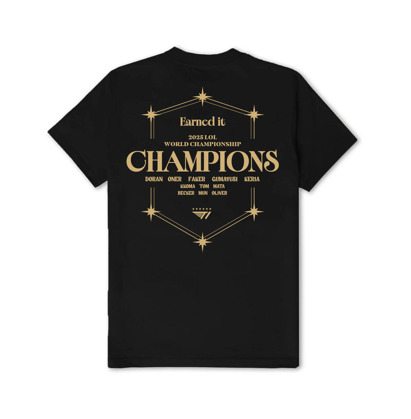 T1 2025 World Champions V6 T-shirt - Black