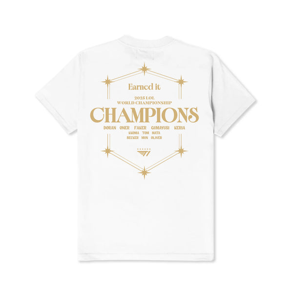 T1 2025 World Champions V6 T-shirt - White