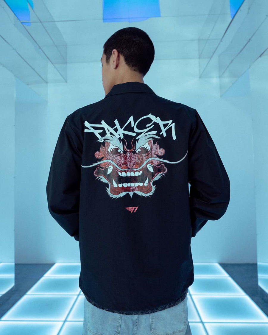 Faker Demon Windbreaker - Black on Black – T1 Shop