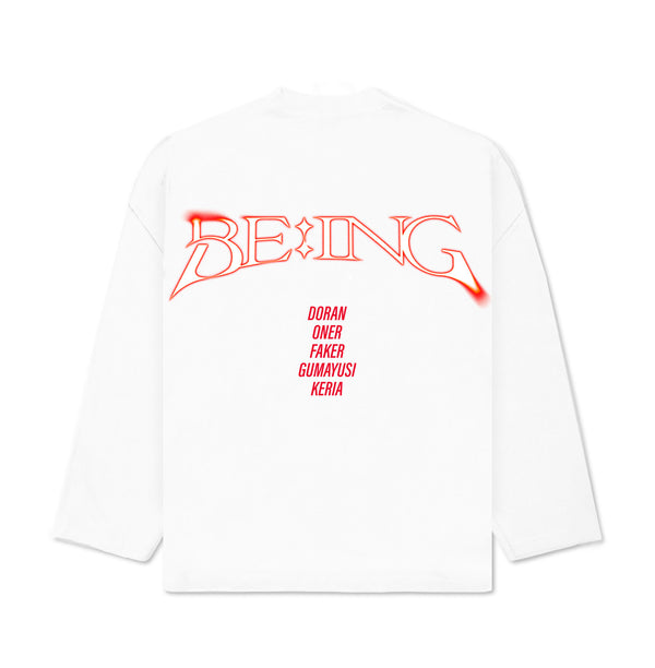 T1 BE:ING Oversized Long Sleeve - White