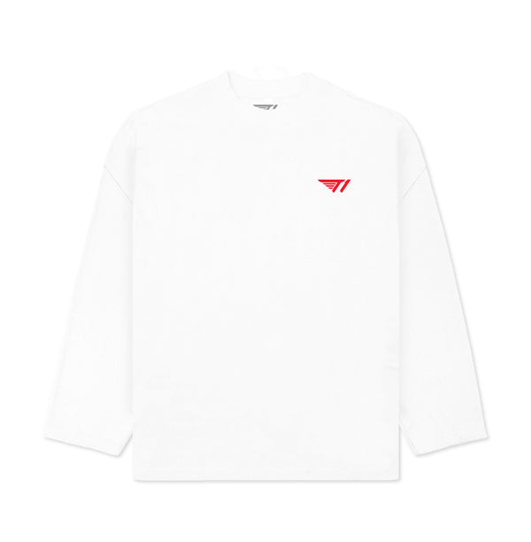 T1 BE:ING Oversized Long Sleeve - White
